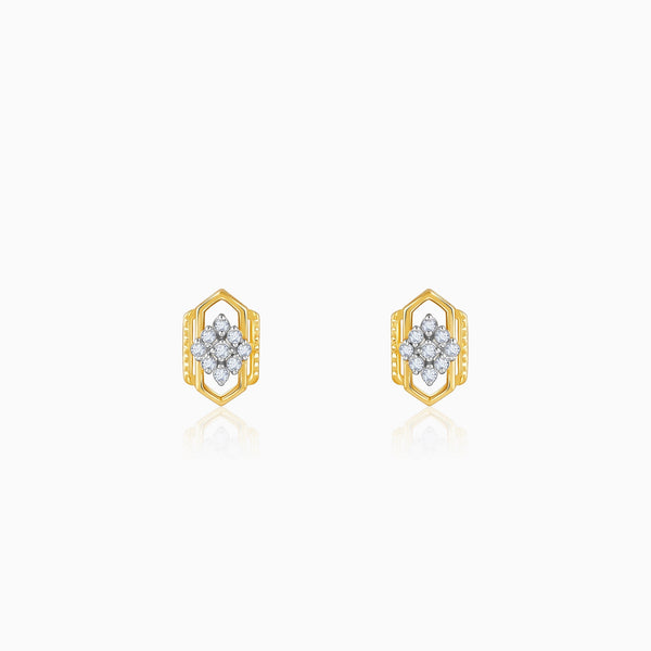 Gold Aurora Kiss Lab Grown Diamond Stud Earrings