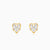 Gold Crystal Lure Lab Grown Diamond Stud Earrings