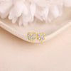 Gold Crystal Lure Lab Grown Diamond Stud Earrings