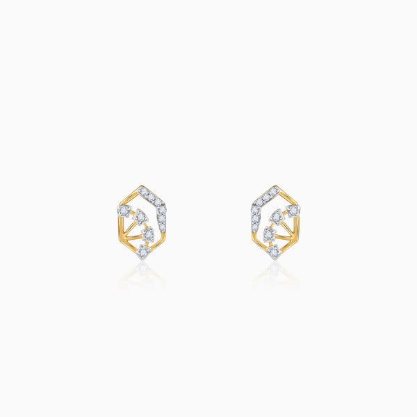 Gold Gilded Dew Lab Grown Diamond Stud Earrings