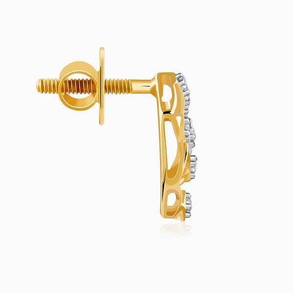 Gold Gilded Dew Lab Grown Diamond Stud Earrings