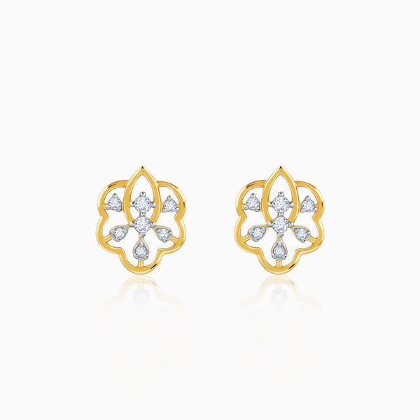 Gold Elvara Lab Grown Diamonds Stud Earrings