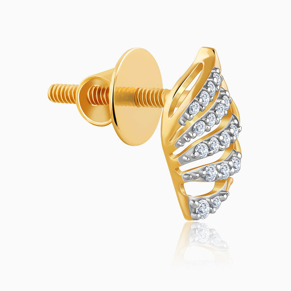 Gold Fancy Lab Grown Diamond Stud Earrings