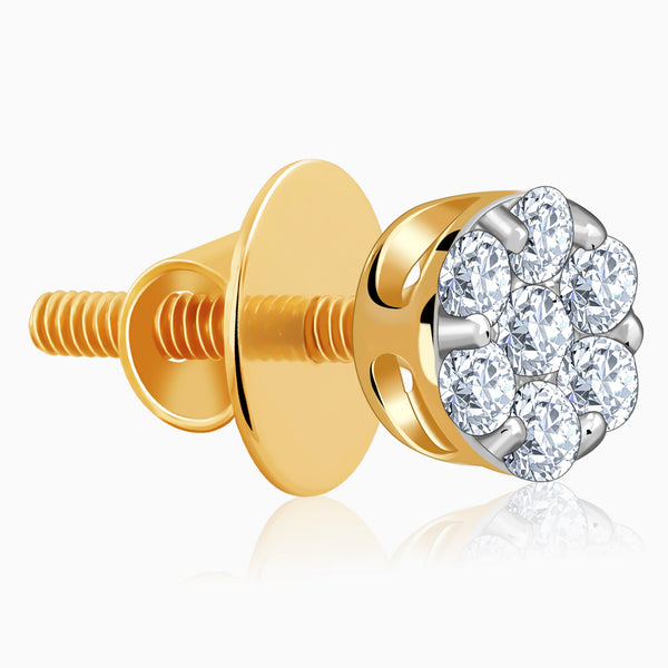 Gold Bud Lab Grown Diamond Earrings