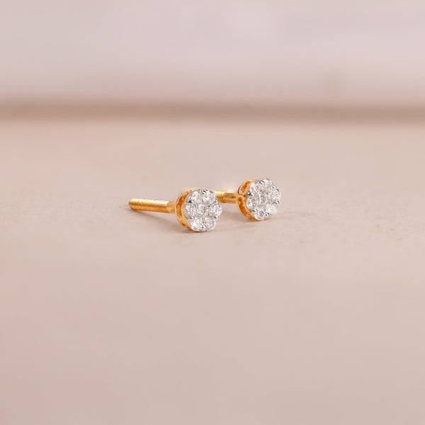 Gold Bud Lab Grown Diamond Earrings