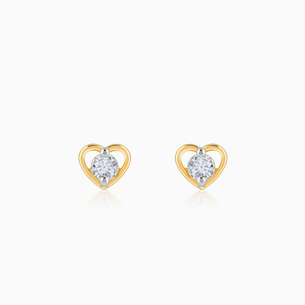 Gold Minnie Heart Lab Grown Diamond Earrings