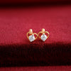 Gold Minnie Heart Lab Grown Diamond Earrings
