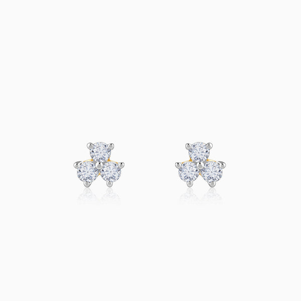 Gold Clover Lab Grown Diamond Stud Earrings