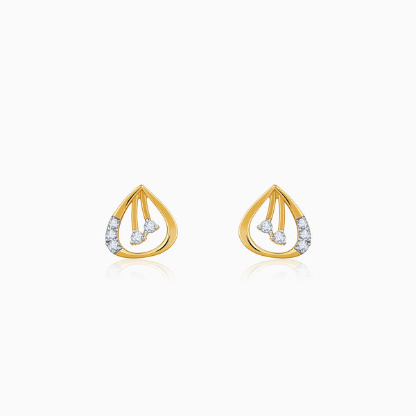 Gold Plucky Lab Grown Diamond Earrings