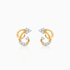 Gold Frilled Lab Grown Diamond Earrings