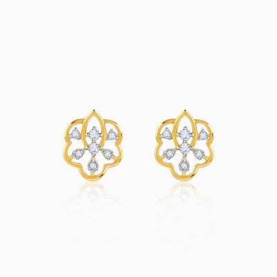 Gold Elvara Lab Grown Diamonds Stud Earrings