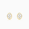 Gold Oval Lab Grown Diamond Stud Earrings