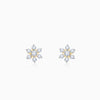 Gold Floral Shine Lab Grown Diamond Earrings