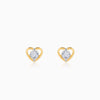 Gold Minnie Heart Lab Grown Diamond Earrings