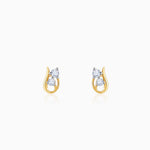 Gold Twirl Lab Grown Diamond Stud Earrings