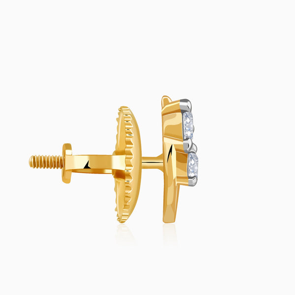 Gold Twirl Lab Grown Diamond Stud Earrings