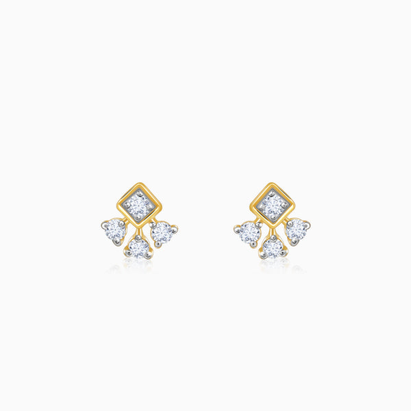 Gold Triad Lab Grown Diamond Stud Earrings