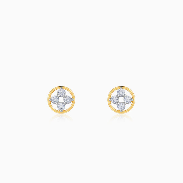 Gold Cute Lab Grown Diamond Stud Earrings